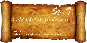 Szénási Terézia névjegykártya